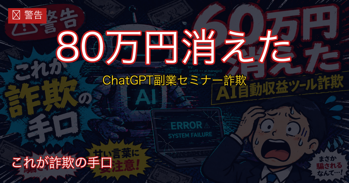 ChatGPT副業セミナーに80万円使った50代会社員、提供物はYouTube相当